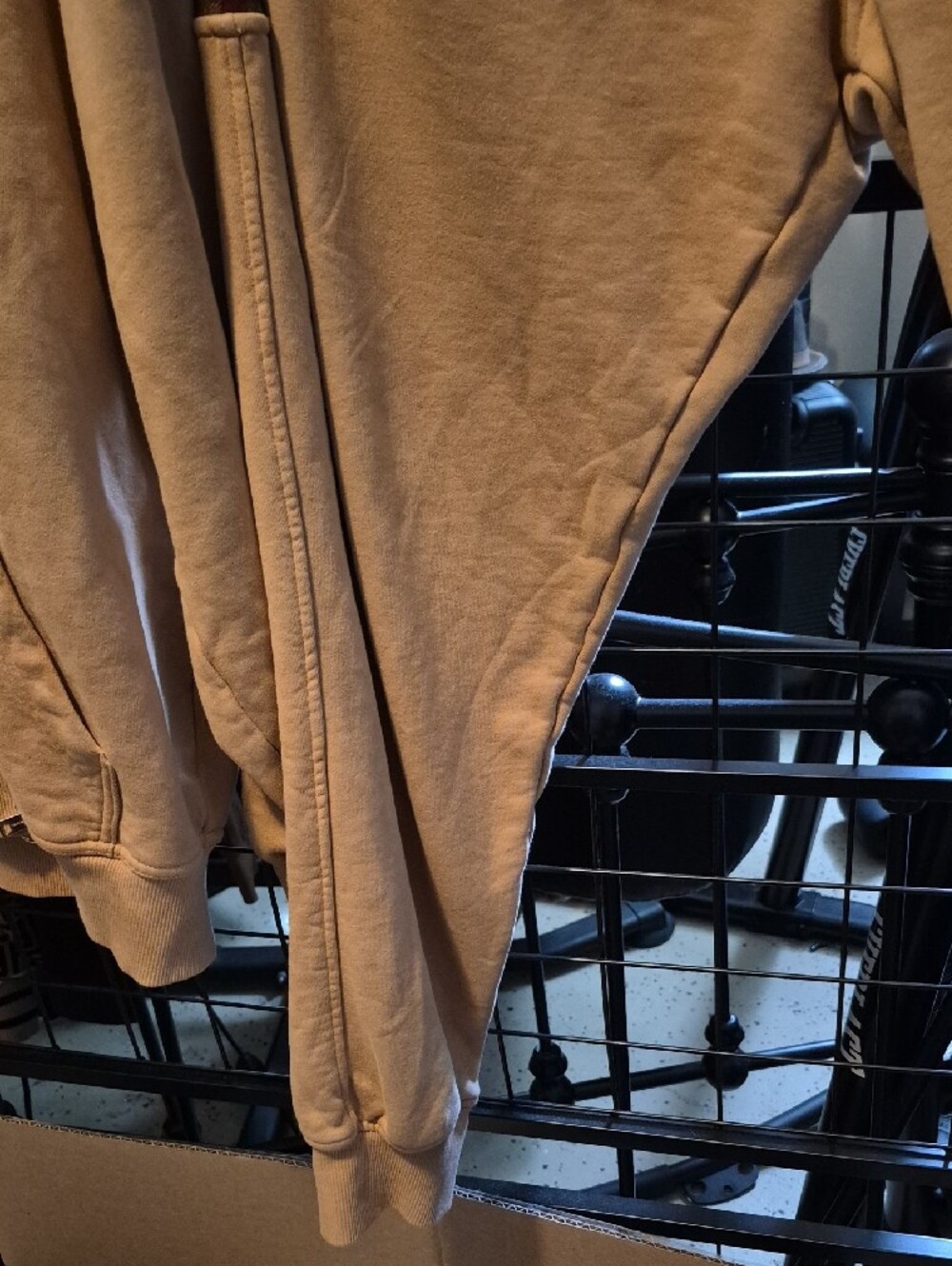 Burberry Beige Zip Hoodie with Plaid Hood Lining - Picture 3 of 6